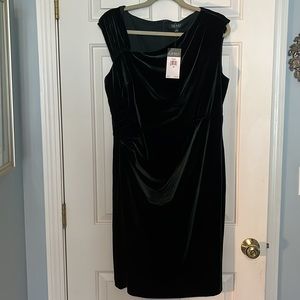 Forest Green Velvet Holiday or Special Occassion Dress 16